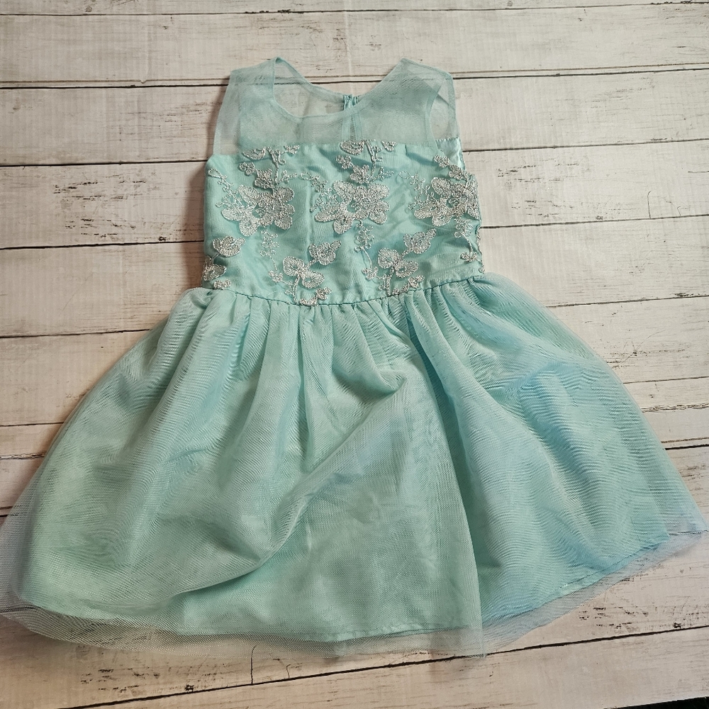 Childrens Place Teal Special Occassion Dress Size 6 Spring Easter Tulle